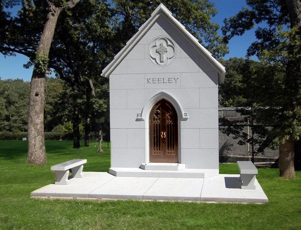 Private mausoleum with celtic cross