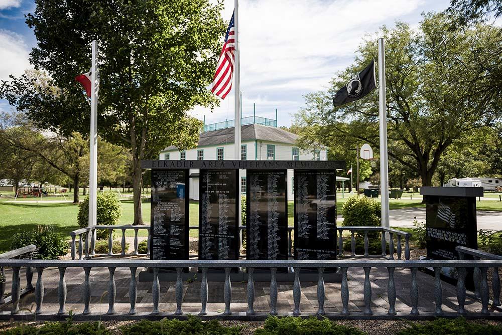 Elkader Area Veterans Memorial, view from behind