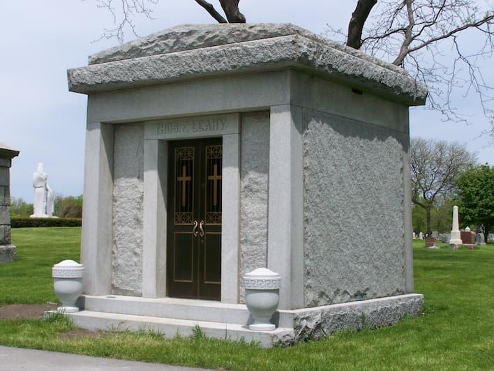 Private mausoleum after cleaning and repair