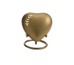 Small gold heart shaped urn