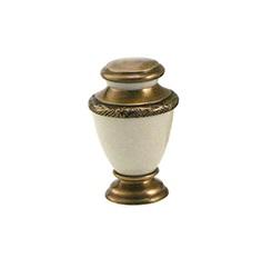 Small pearl urn with bronze lid